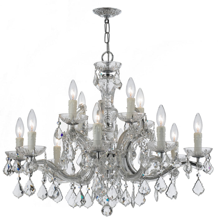 Crystorama 4379-CH-CL-MWP 12 Light Chandelier, Polished Chrome