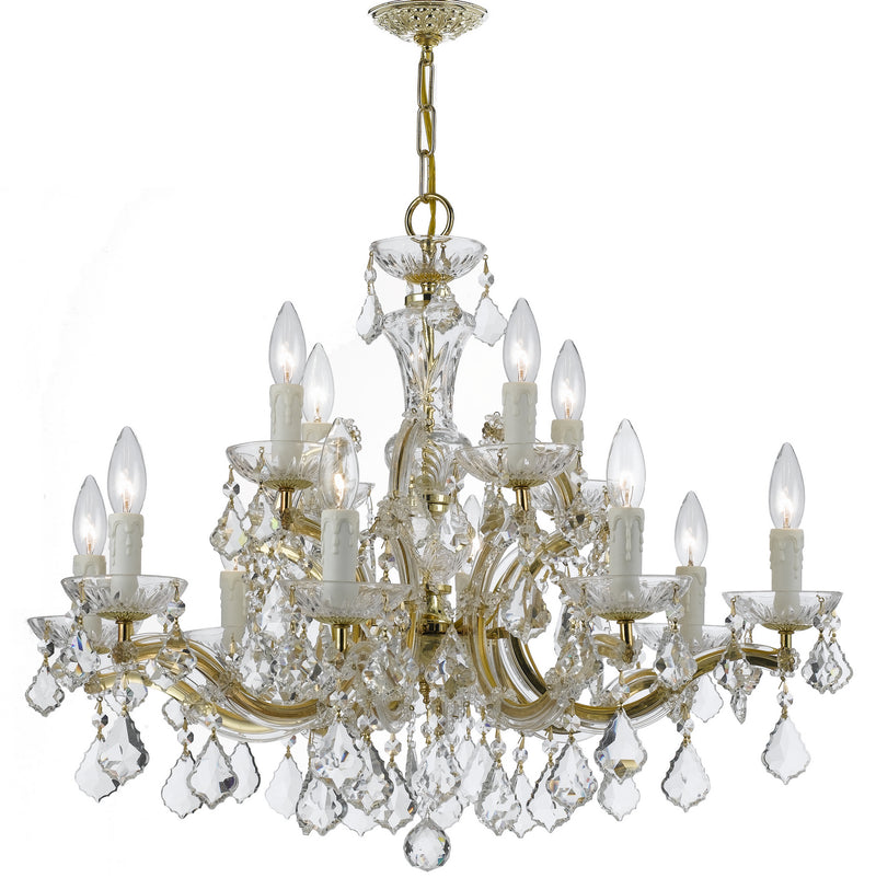 Crystorama 4379-GD-CL-MWP 12 Light Chandelier, Gold