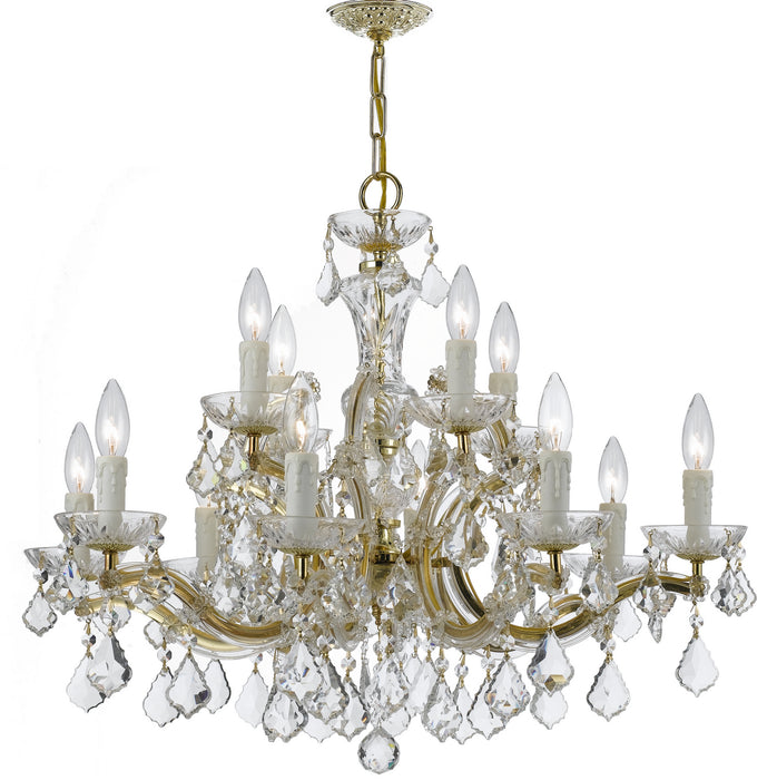 Crystorama 4379-GD-CL-SAQ 12 Light Chandelier, Gold