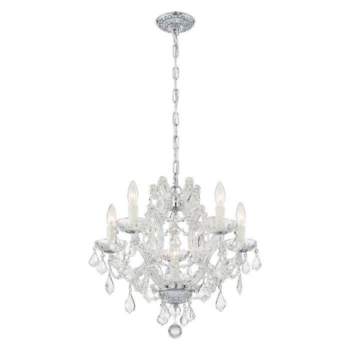Crystorama 4405-CH-CL-I Six Light Mini Chandelier, Polished Chrome