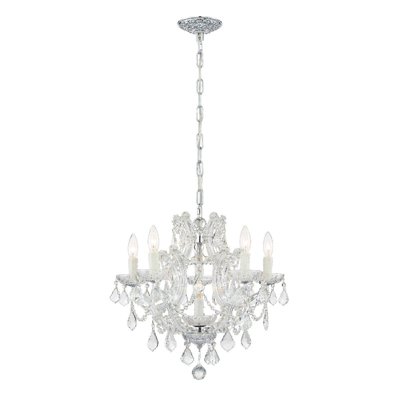 Crystorama 4405-CH-CL-I Six Light Mini Chandelier, Polished Chrome
