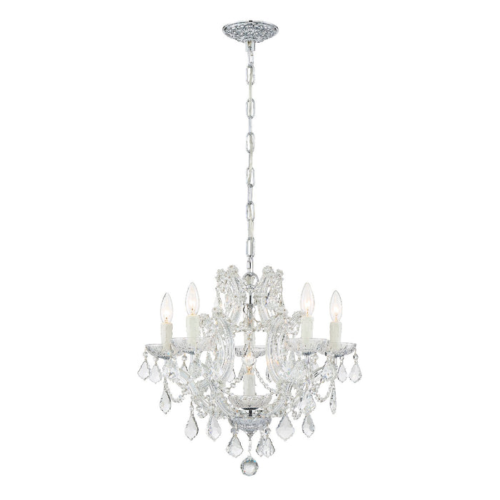 Crystorama 4405-CH-CL-I Six Light Mini Chandelier, Polished Chrome
