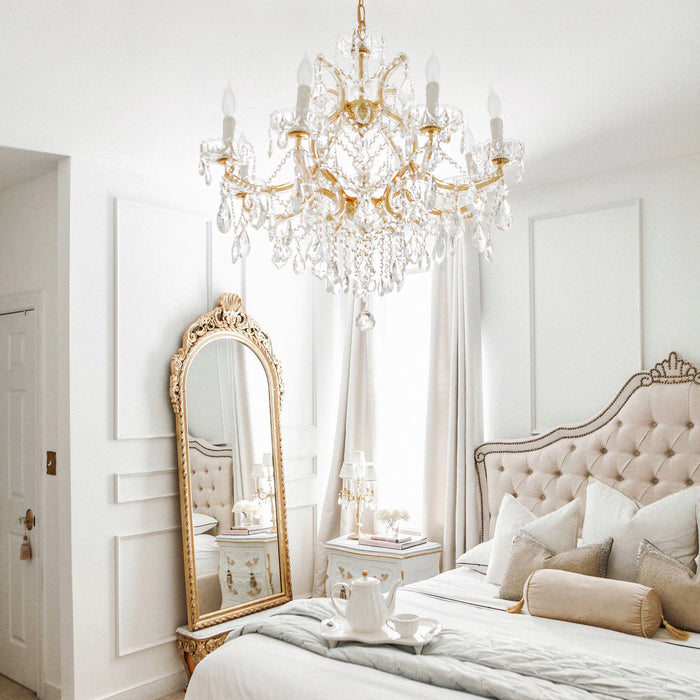 Crystorama 4408-GD-CL-MWP Nine Light Chandelier, Gold