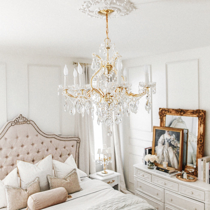 Crystorama 4408-GD-CL-MWP Nine Light Chandelier, Gold