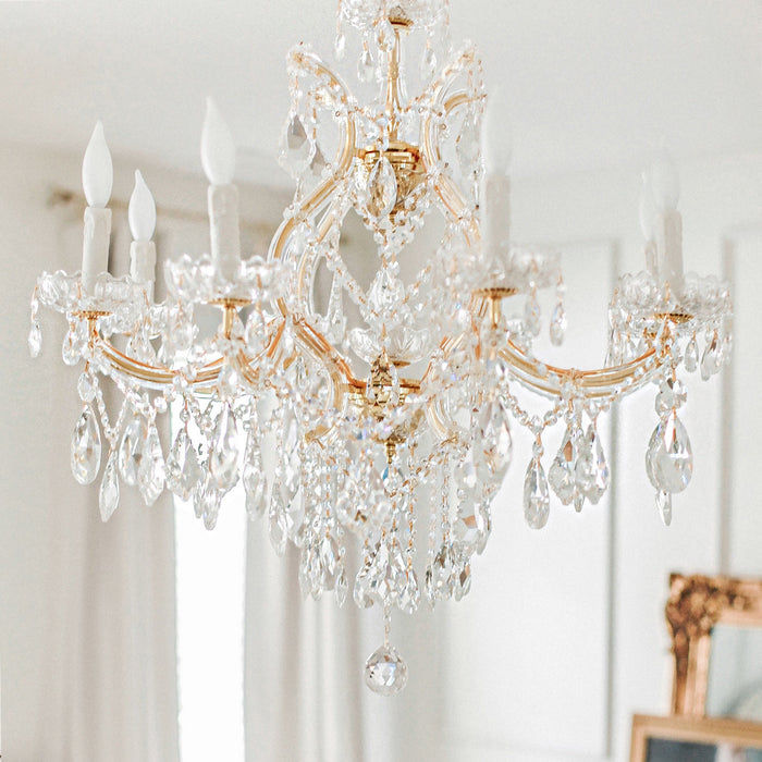 Crystorama 4408-GD-CL-MWP Nine Light Chandelier, Gold