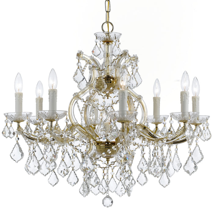 Crystorama 4408-GD-CL-MWP Nine Light Chandelier, Gold