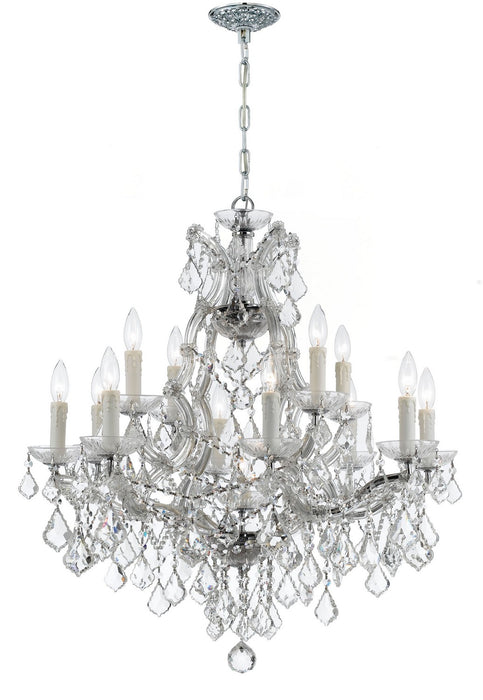 Crystorama 4412-CH-CL-S 13 Light Chandelier, Polished Chrome
