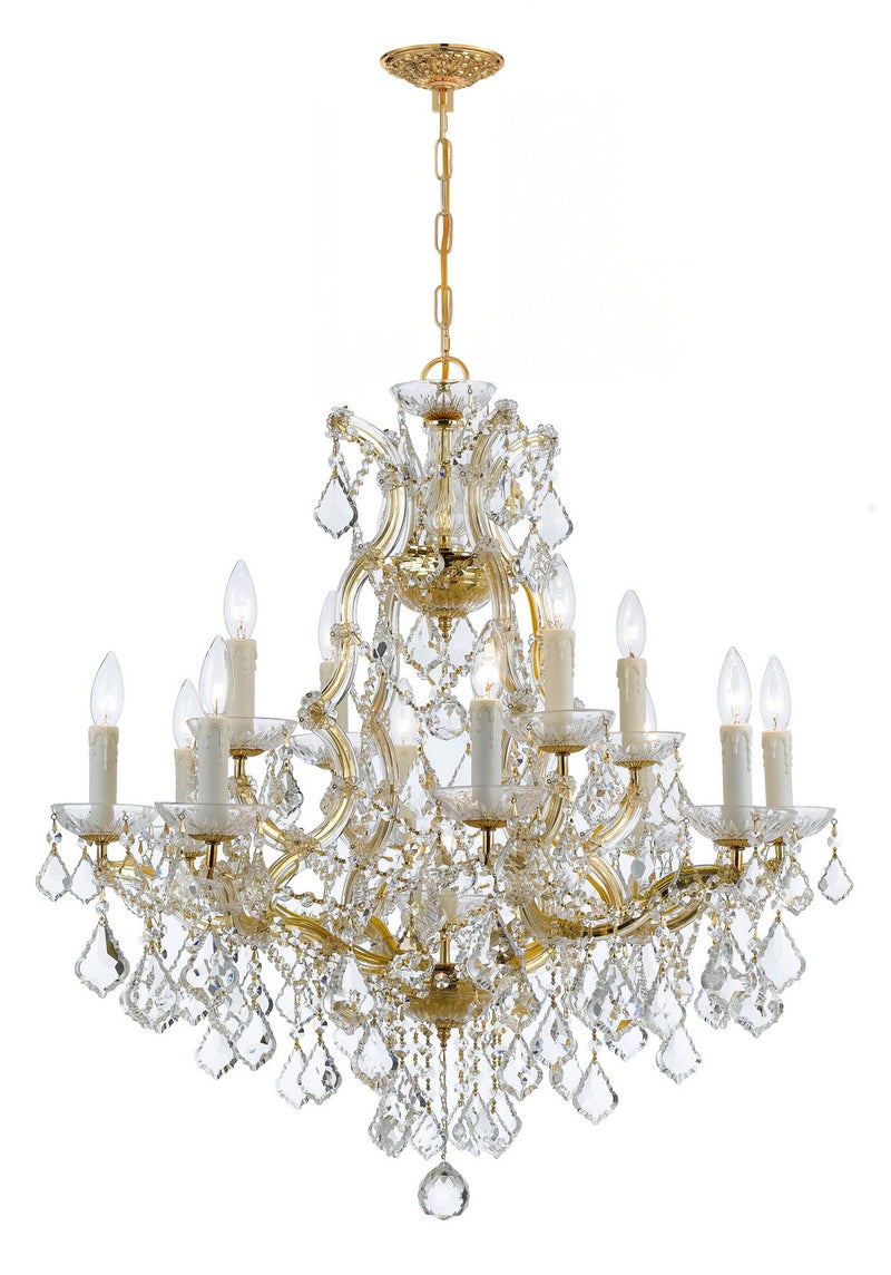 Crystorama 4412-GD-CL-SAQ 13 Light Chandelier, Gold