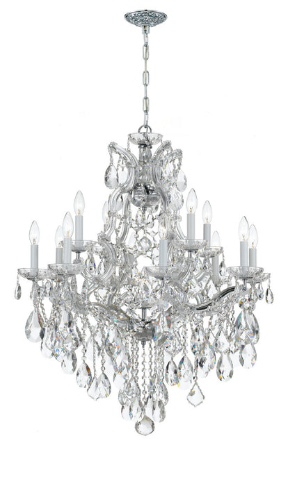 Crystorama 4413-CH-CL-MWP 13 Light Chandelier, Polished Chrome