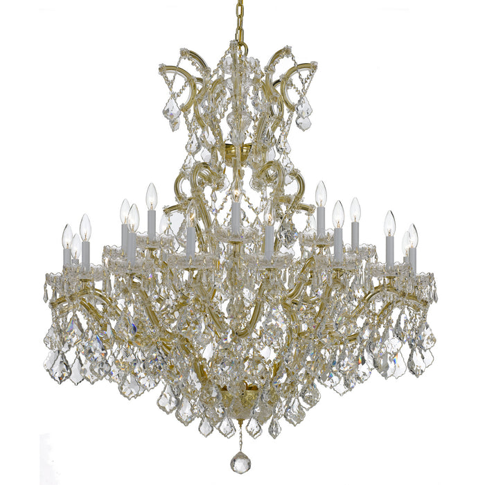 Crystorama 4424-GD-CL-SAQ 25 Light Chandelier, Gold