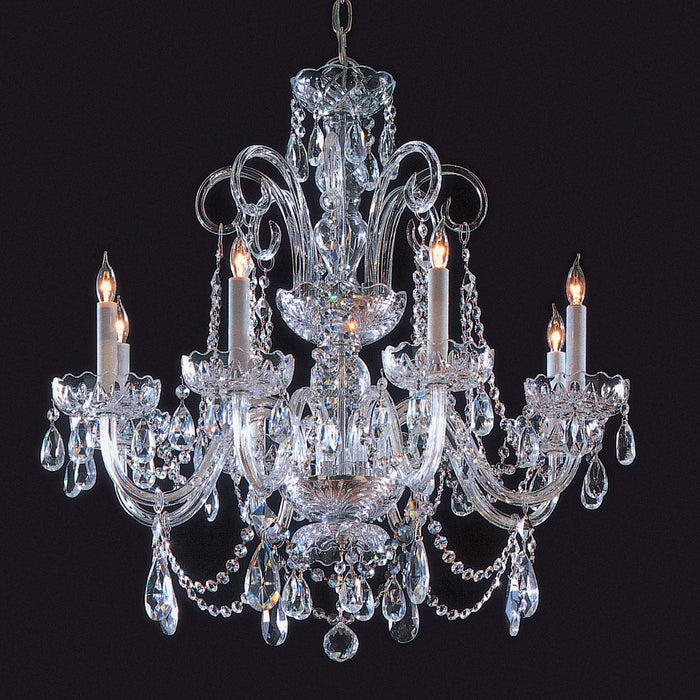 Crystorama 5008-CH-CL-MWP Eight Light Chandelier, Polished Chrome
