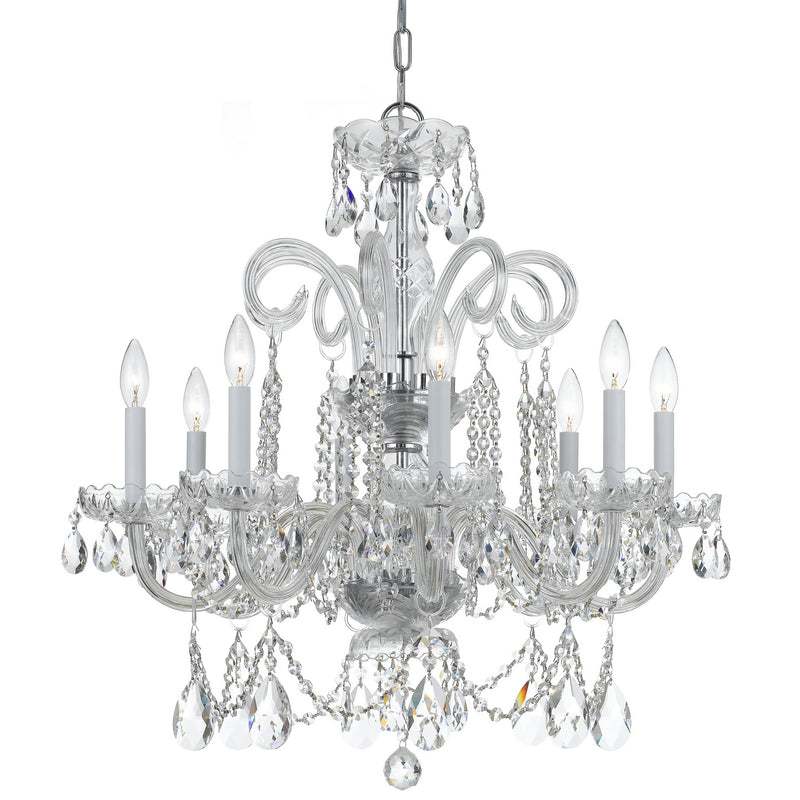 Crystorama 5008-CH-CL-MWP Eight Light Chandelier, Polished Chrome