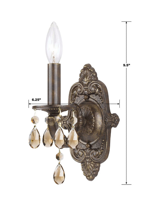 Crystorama 5021-VB-GT-MWP One Light Wall Sconce, Venetian Bronze