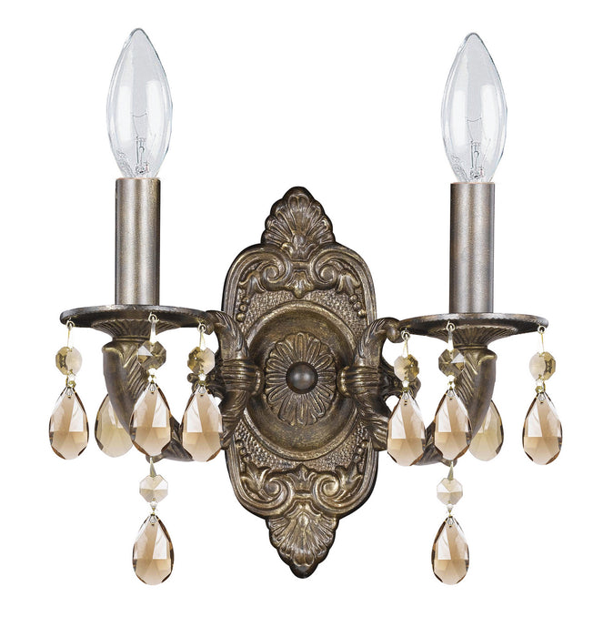 Crystorama 5022-VB-GT-MWP Two Light Wall Sconce, Venetian Bronze