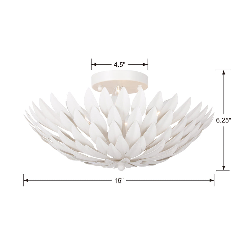 Crystorama 505-MT Four Light Semi Flush Mount, Matte White