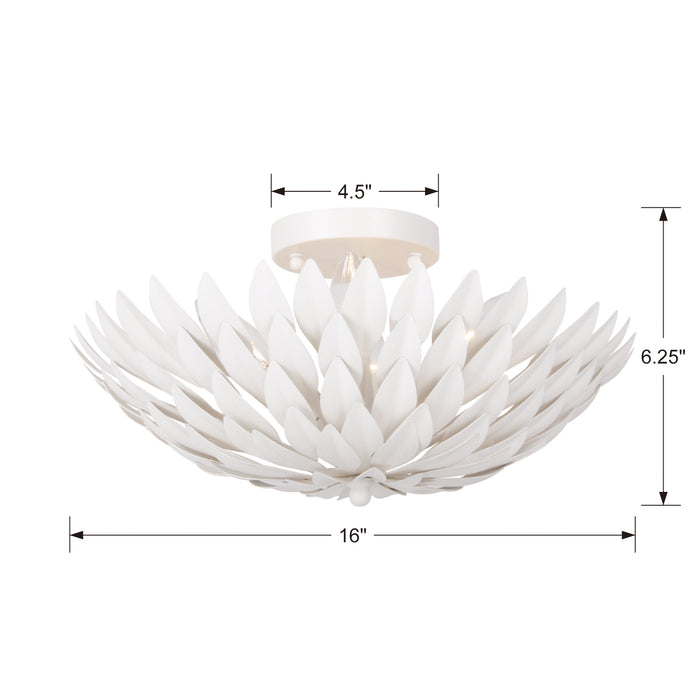 Crystorama 505-MT Four Light Semi Flush Mount, Matte White