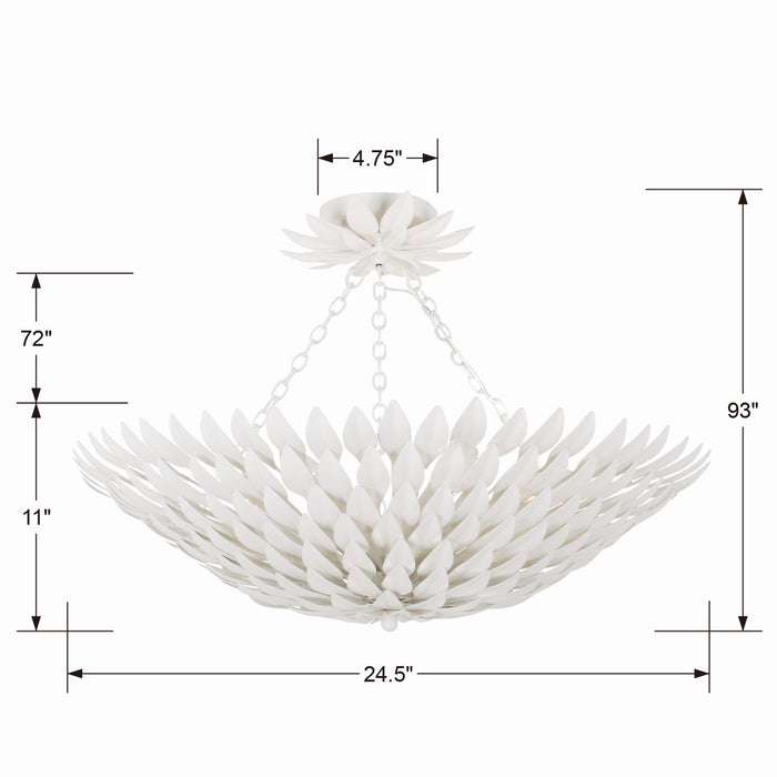 Crystorama 517-MT_CEILING Six Light Semi Flush Mount, Matte White
