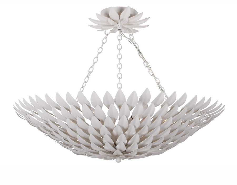 Crystorama 517-MT_CEILING Six Light Semi Flush Mount, Matte White