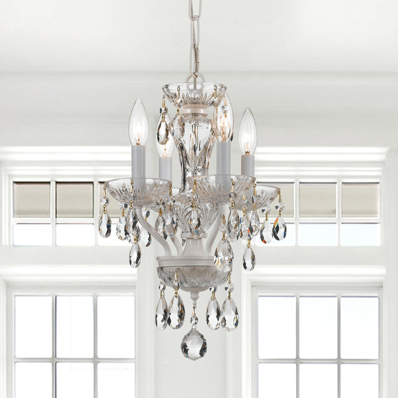 Crystorama 5534-WW-CL-I Four Light Mini Chandelier, Wet White