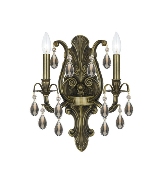Crystorama 5563-AB-GT-MWP Two Light Wall Sconce, Antique Brass