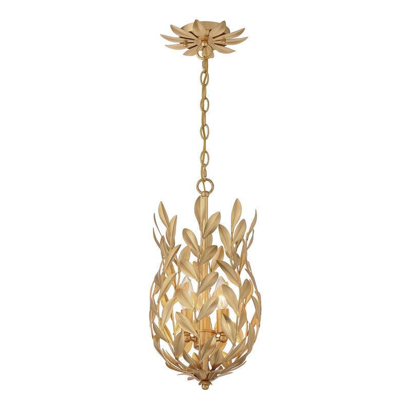 Crystorama 563-GA Three Light Mini Pendant, Antique Gold