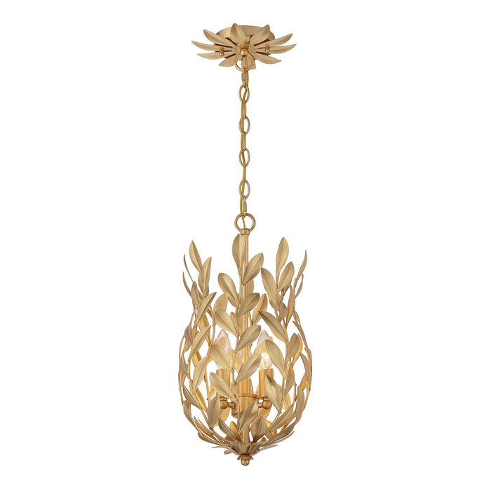 Crystorama 563-GA Three Light Mini Pendant, Antique Gold