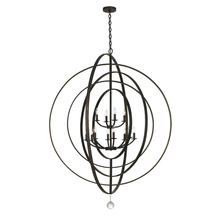 Crystorama 590-EB 12 Light Chandelier, English Bronze