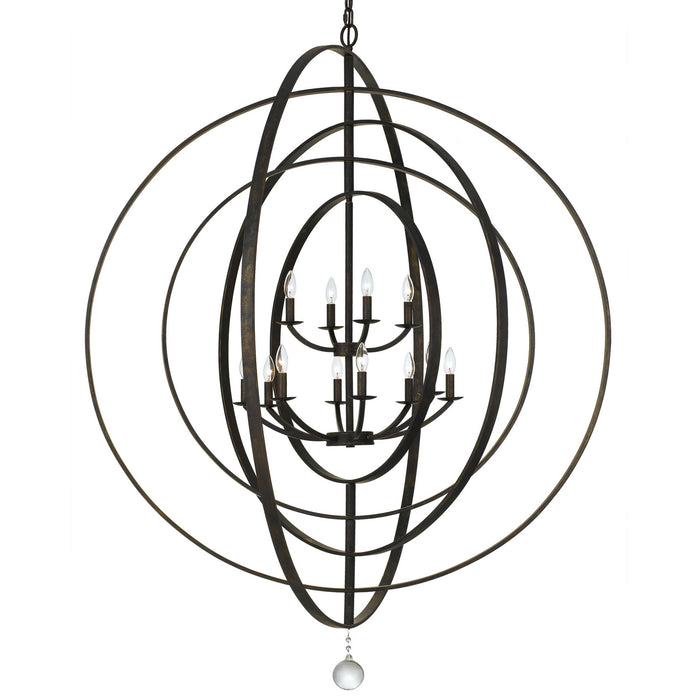 Crystorama 590-EB 12 Light Chandelier, English Bronze