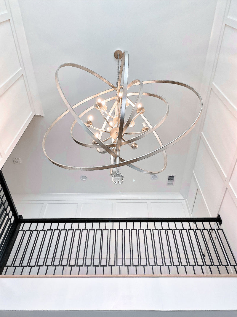 Crystorama 590-SA 12 Light Chandelier, Antique Silver