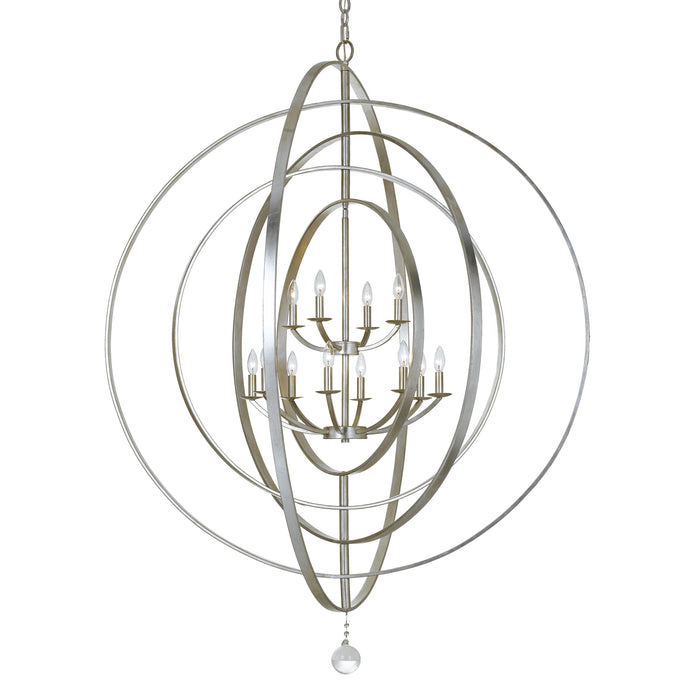 Crystorama 590-SA 12 Light Chandelier, Antique Silver