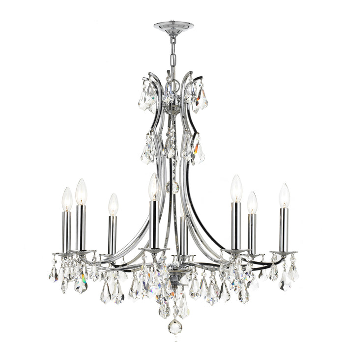 Crystorama 5938-CH-CL-MWP Eight Light Chandelier, Polished Chrome