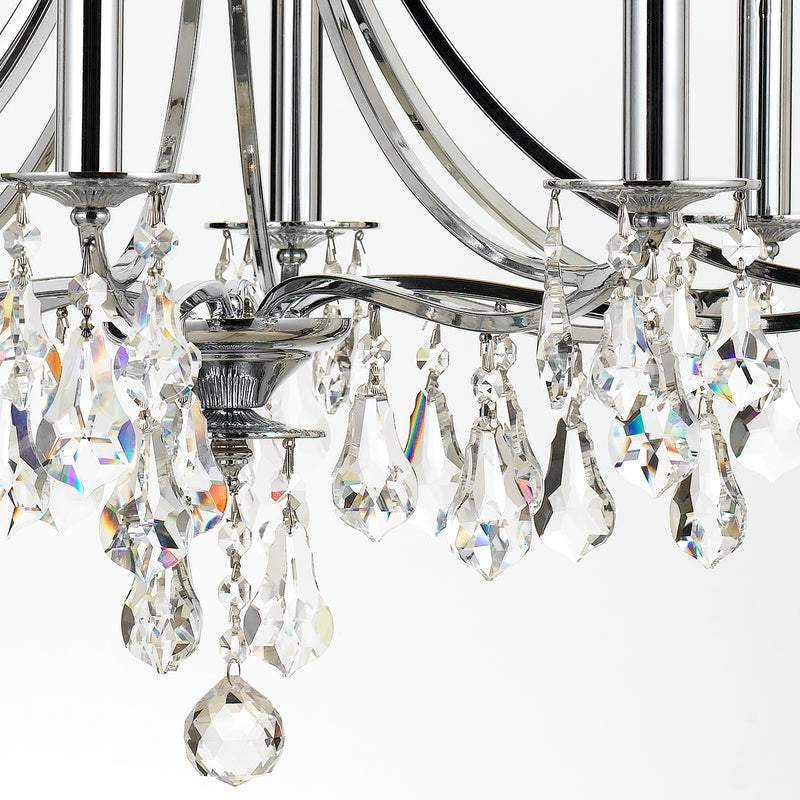 Crystorama 5938-CH-CL-MWP Eight Light Chandelier, Polished Chrome