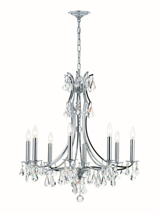 Crystorama 5938-CH-CL-MWP Eight Light Chandelier, Polished Chrome