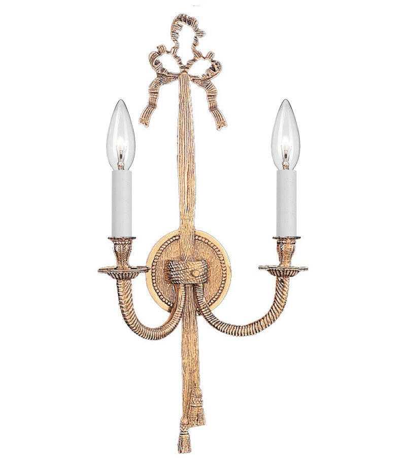 Crystorama 658-OB Two Light Wall Sconce, Olde Brass