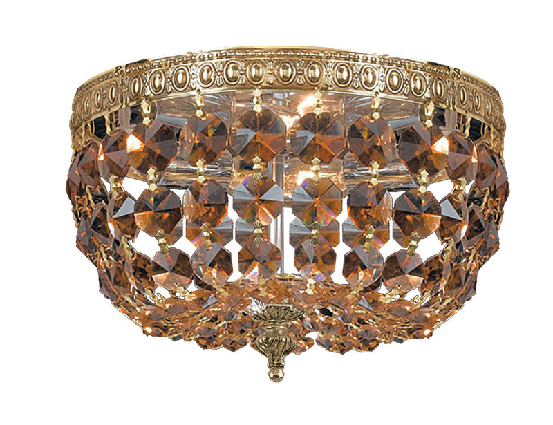 Crystorama 710-OB-GT-MWP Two Light Flush Mount, Olde Brass