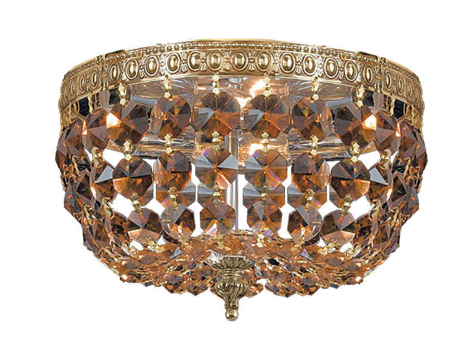 Crystorama 710-OB-GT-MWP Two Light Flush Mount, Olde Brass