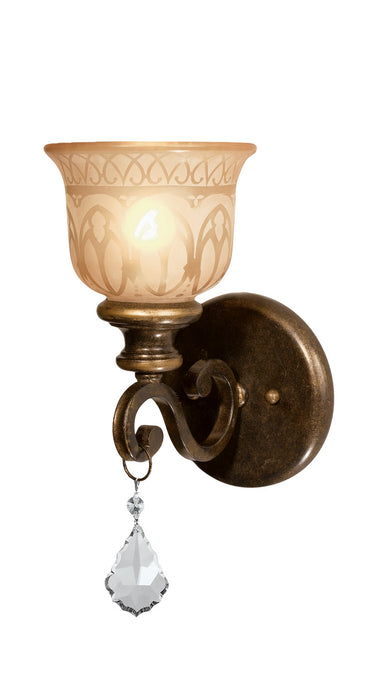 Crystorama 7501-BU-CL-SAQ One Light Wall Sconce, Bronze Umber