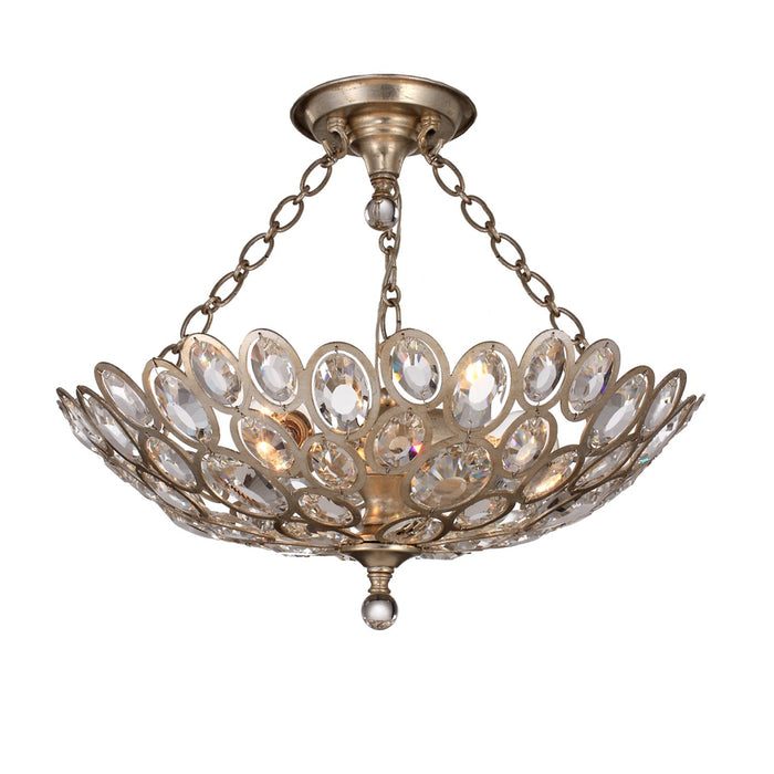 Crystorama 7584-DT_CEILING Three Light Semi Flush Mount, Distressed Twilight