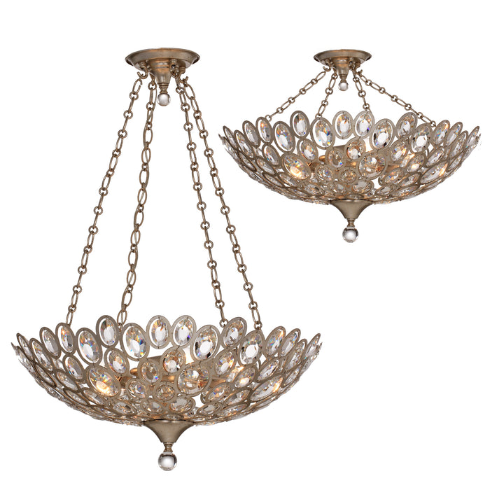 Crystorama 7587-DT Five Light Chandelier, Distressed Twilight