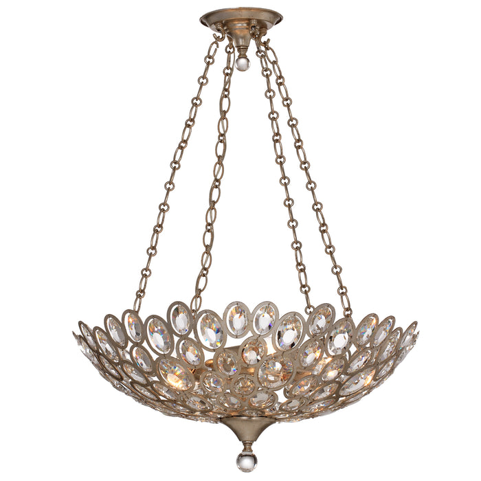 Crystorama 7587-DT Five Light Chandelier, Distressed Twilight