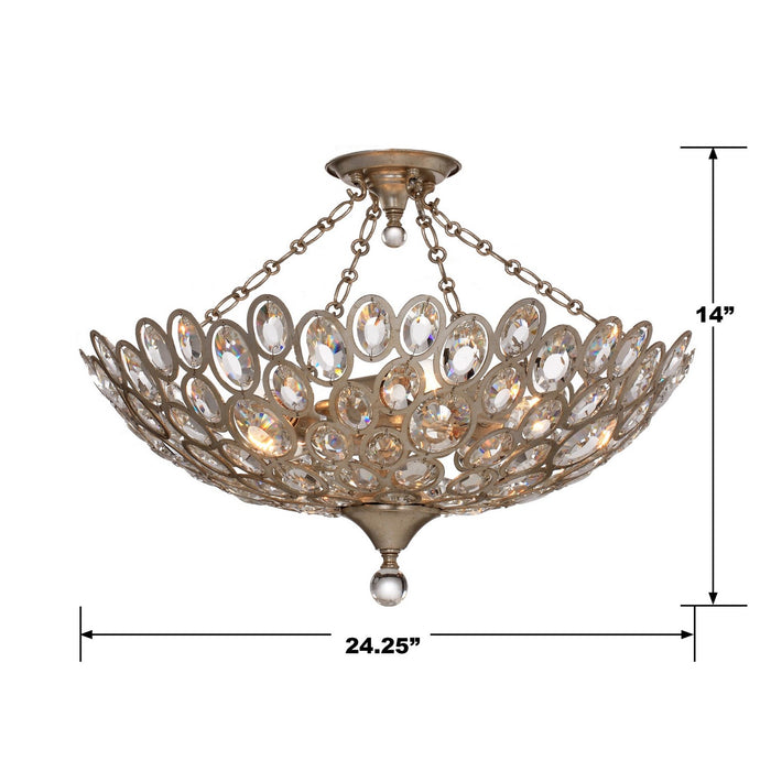 Crystorama 7587-DT_CEILING Five Light Semi Flush Mount, Distressed Twilight
