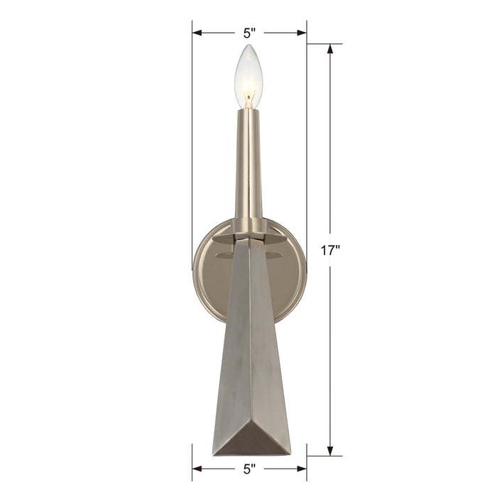 Crystorama 7591-PN One Light Wall Sconce, Polished Nickel