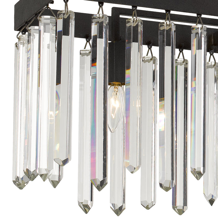 Crystorama 8407-FB Six Light Chandelier, Forged Bronze