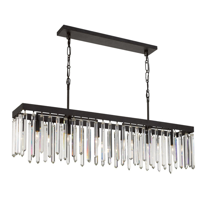 Crystorama 8407-FB Six Light Chandelier, Forged Bronze