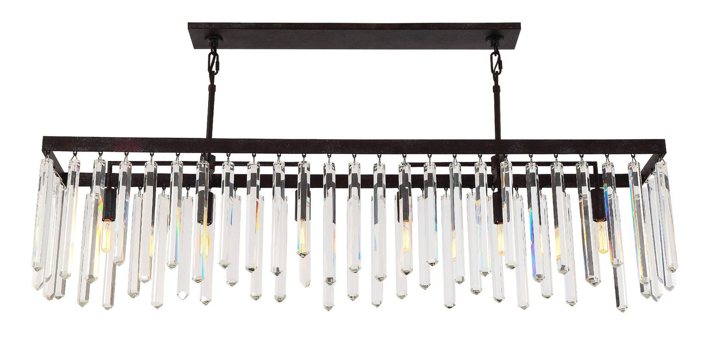 Crystorama 8407-FB Six Light Chandelier, Forged Bronze