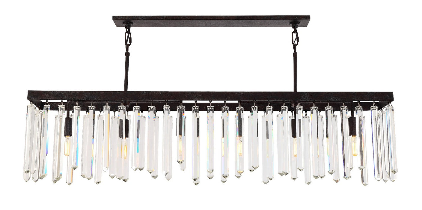 Crystorama 8407-FB Six Light Chandelier, Forged Bronze