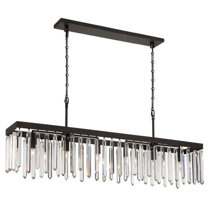 Crystorama 8407-FB Six Light Chandelier, Forged Bronze