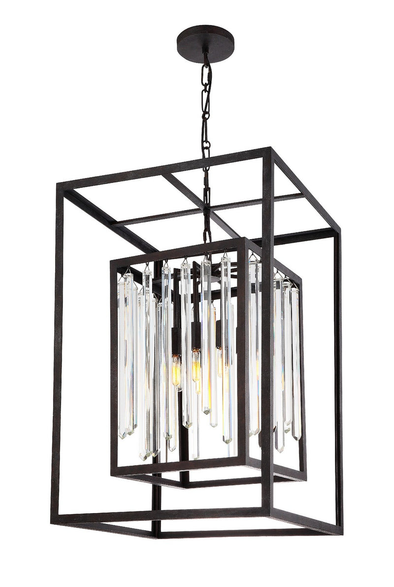 Crystorama 8409-FB Six Light Chandelier, Forged Bronze