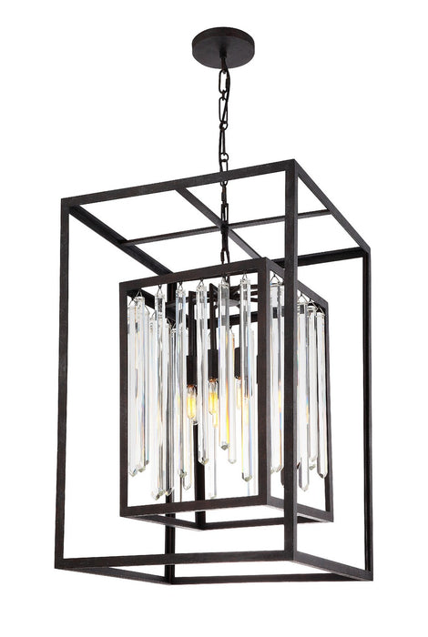 Crystorama 8409-FB Six Light Chandelier, Forged Bronze