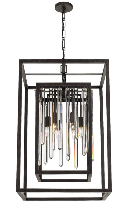 Crystorama 8409-FB Six Light Chandelier, Forged Bronze